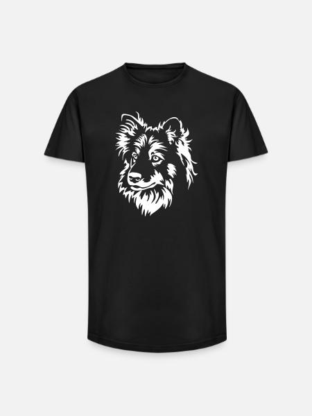 Finnish Lapphund Head "Black Edition" - Long Fit Men's T-Shirt - black