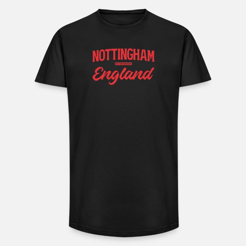 Nottingham England Script - Long Fit Männer T-Shirt - Schwarz