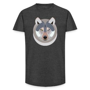 Wolf als Grafik - Long Fit Männer T-Shirt - Anthrazit - Vorne - AI Model Male 185 light (185cm)