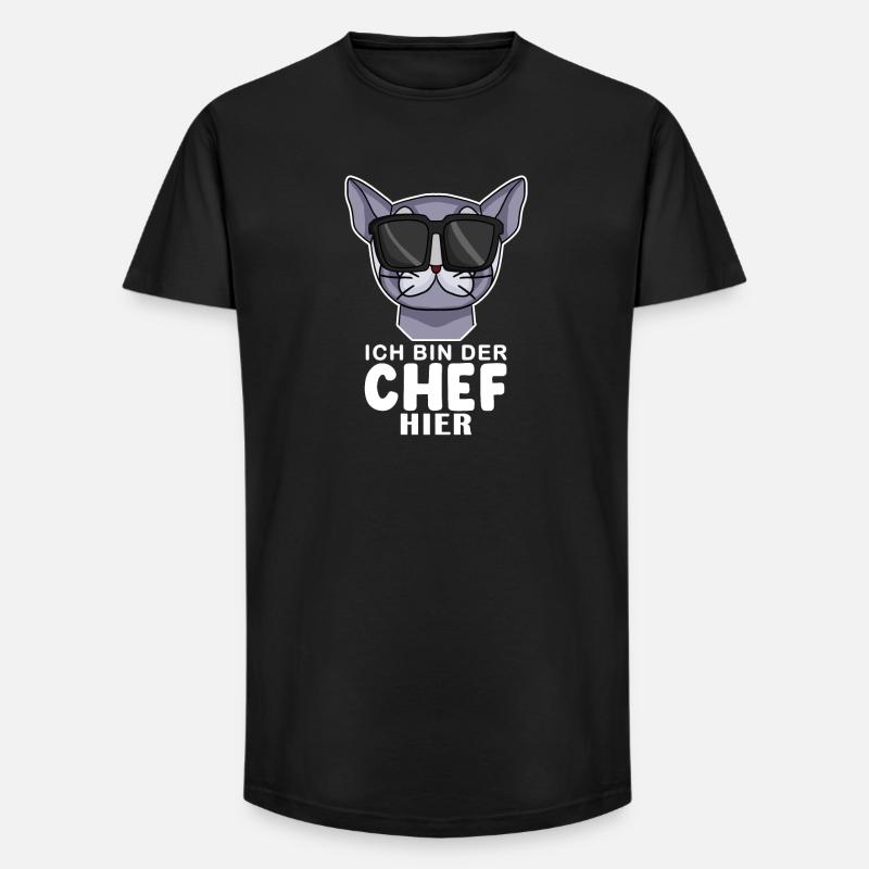 coole Katze - Britisch Kurzhaar Spruch - Long Fit Männer T-Shirt - Schwarz