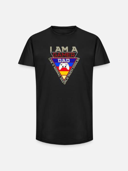 I Am A Gamer Dad - Long Fit Men's T-Shirt - black