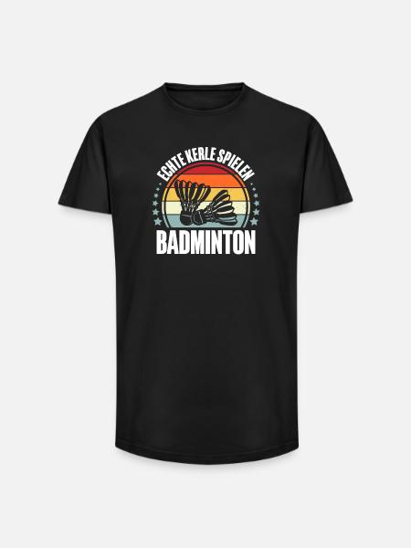 Badminton - Long Fit Männer T-Shirt - Schwarz