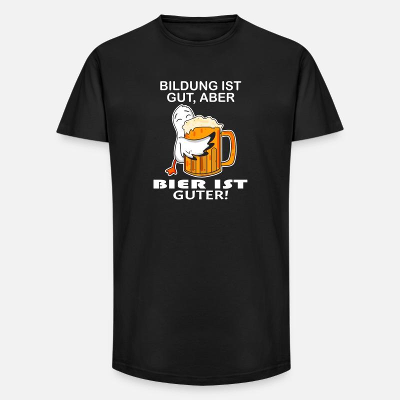 Bier Spruch lustig - Bier trinken - Long Fit Männer T-Shirt - Schwarz