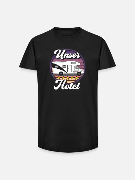 Campingplatzimpressionen: Wohnmobil Design - Long Fit Männer T-Shirt - Schwarz