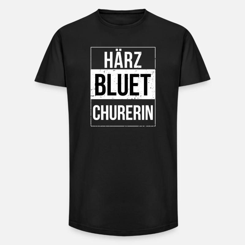 Härzbluetchurerin Churerin Chur - Long Fit Männer T-Shirt - Schwarz