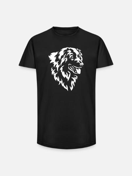 Pyrenäenberghund Kopf "Black Edition" - Long Fit Männer T-Shirt - Schwarz