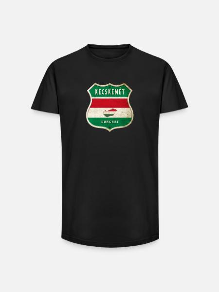 Kecskemét Ungarn Wappen Flaggen Design - Long Fit Männer T-Shirt - Schwarz
