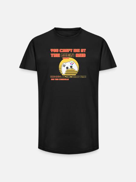 Gamer vs Work: Console Clash - Long Fit Men's T-Shirt - black