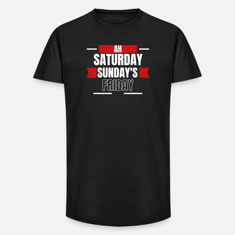 Ah Weekend Days Mashup Tee - Long Fit Männer T-Shirt - Schwarz