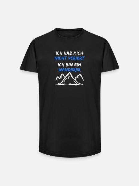 Berggipfel Wanderwege Statement Wandern Wanderer - Long Fit Männer T-Shirt - Schwarz