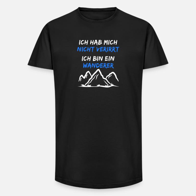 Berggipfel Wanderwege Statement Wandern Wanderer - Long Fit Männer T-Shirt - Schwarz