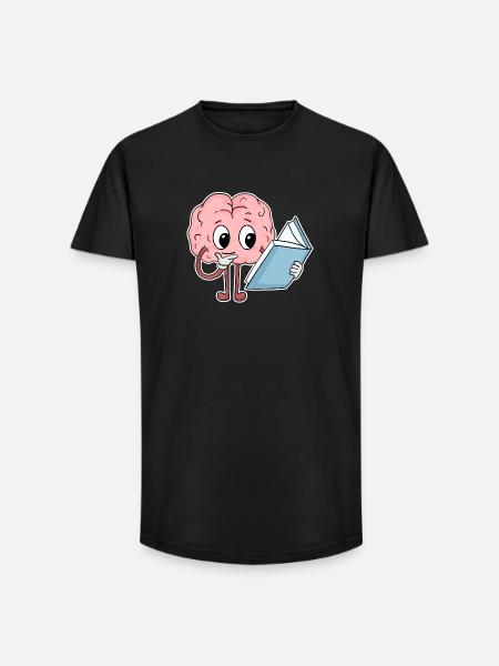 Reading Brain Funny Book Books - Long Fit Men's T-Shirt - black