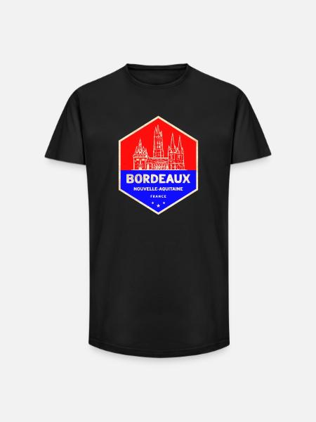 Bordeaux Emblem Nouvelle-Aquitaine - Long Fit Men's T-Shirt - black