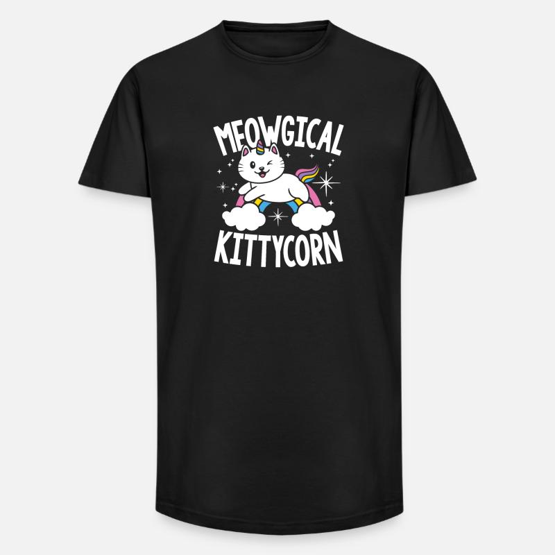 Meowgical kittycorn - Long Fit Männer T-Shirt - Schwarz