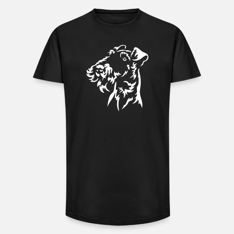Foxterrier Kopf "Black Edition" - Long Fit Männer T-Shirt - Schwarz