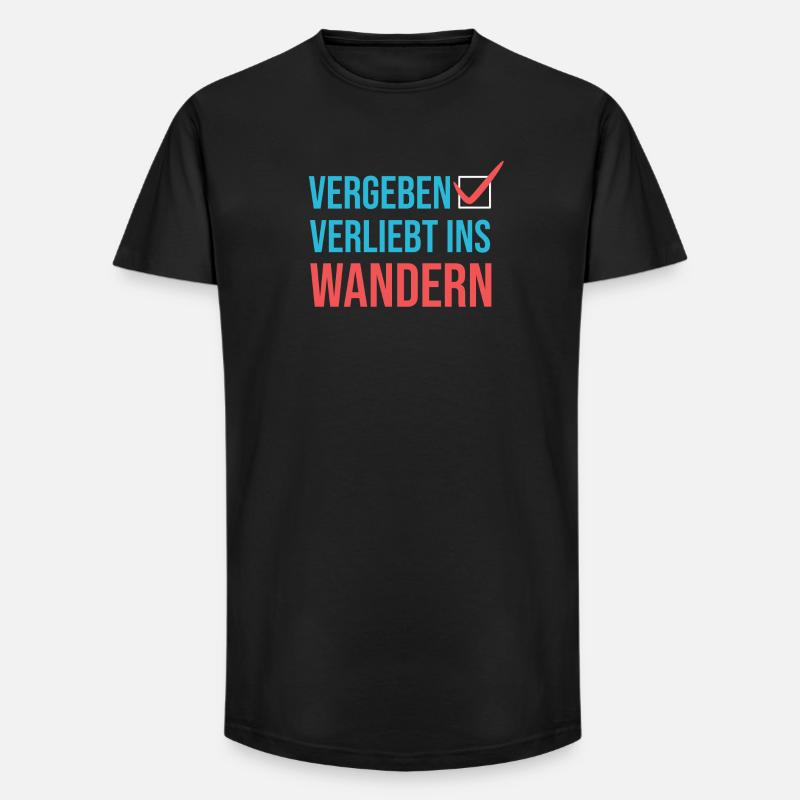 Wandern Klettern Statement Bergwanderung Wanderer - Long Fit Männer T-Shirt - Schwarz