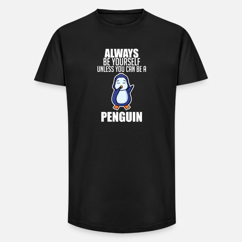Pinguin Pinguine Sprüche - Long Fit Männer T-Shirt - Schwarz