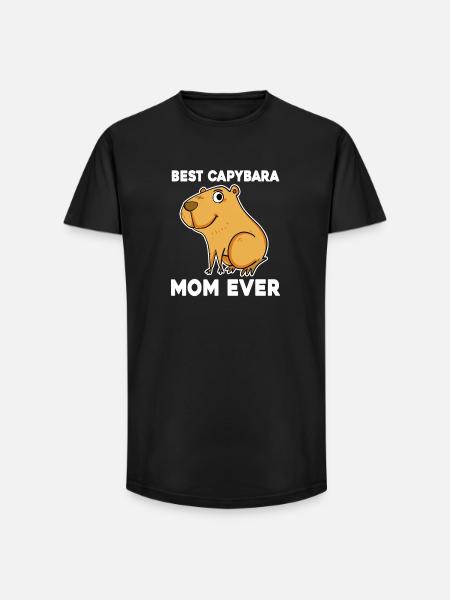 Capybara Mama Wasserschwein - Long Fit Men's T-Shirt - black