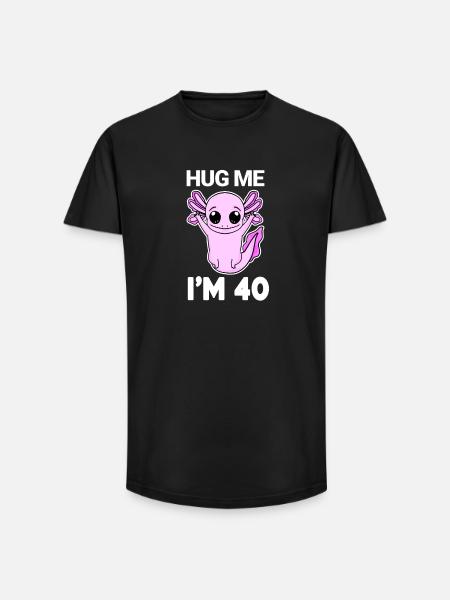 40 ans - 40 ans - câlin - T-shirt coupe longue homme - noir