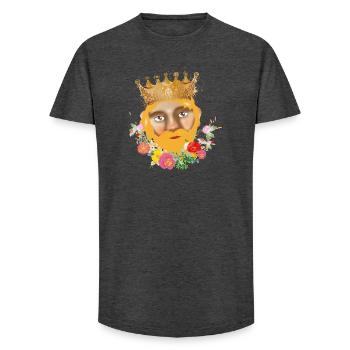 The King with Crown as Puppets Theater Portrait - Long Fit Men's T-Shirt - charcoal grey - Front - AI Model Male 185 light (185cm)