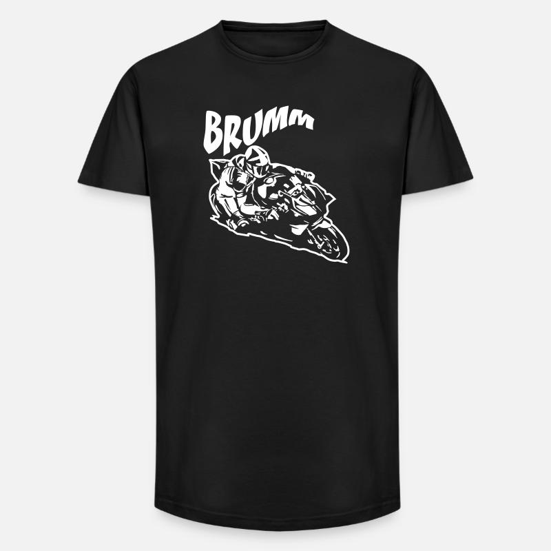 Brumm Biker White - Long Fit Männer T-Shirt - Schwarz