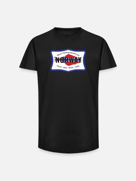 Norway Sport Fishing Adventure Halibut - Long Fit Men's T-Shirt - black