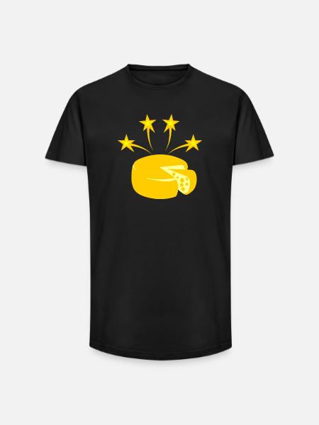Cheese golden yellow stars - Long Fit Men's T-Shirt - black