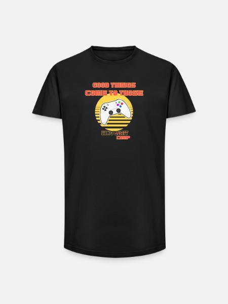 Retro Arcade Gaming Camp Logo - Long Fit Men's T-Shirt - black