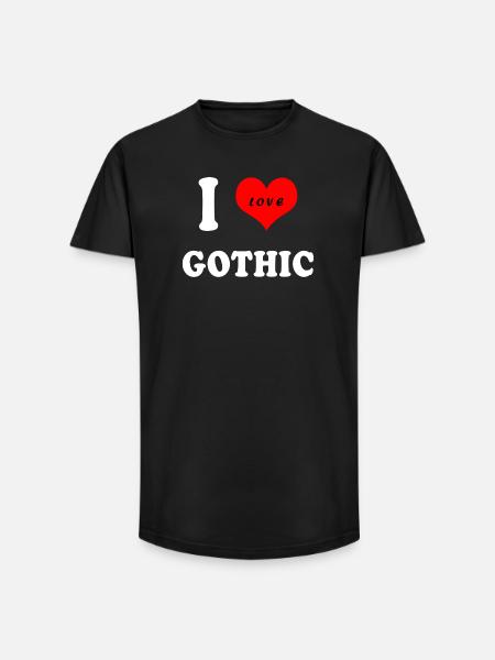 I Love Gothic - Long Fit Men's T-Shirt - black