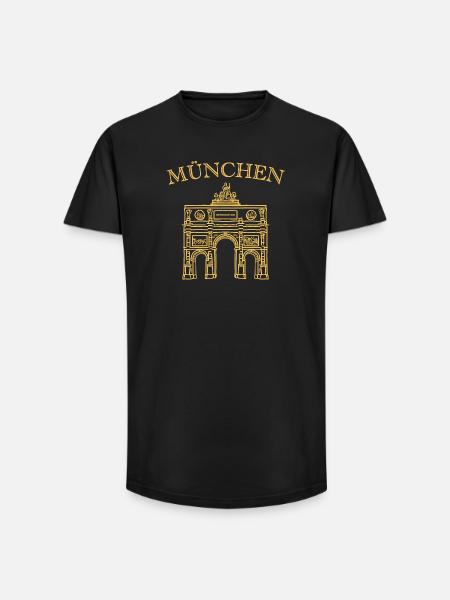 Iconic Victory Gate Munich - Long Fit Men's T-Shirt - black