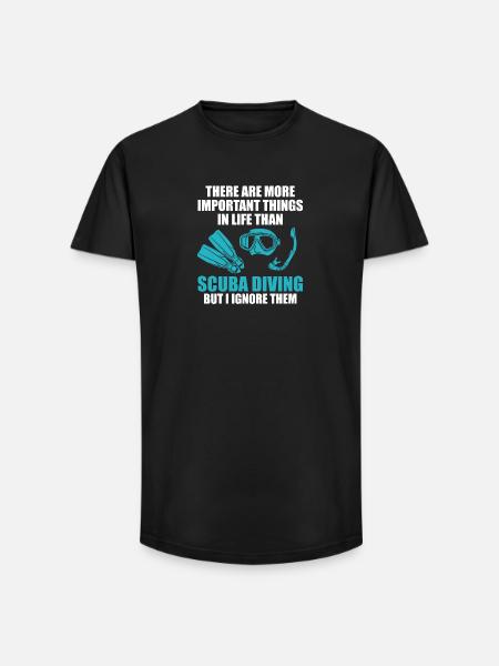 Scuba Diver Freediver Ocean Design - Long Fit Men's T-Shirt - black