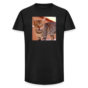 Katze Kätzchen Poster quadratisch Katzenposter - Long Fit Männer T-Shirt - Schwarz - Vorne - AI Model Male 185 light (185cm)