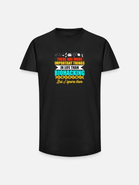 Design Biohacker - T-shirt coupe longue homme - noir