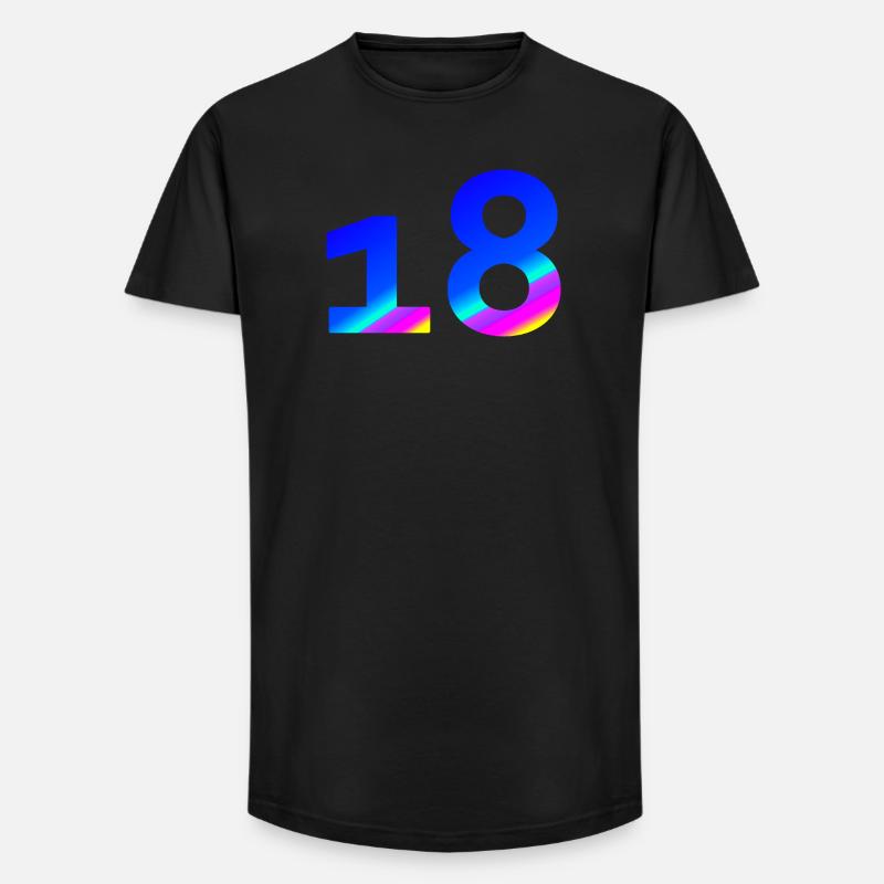 verschenken, 18 blauton mit Farbverlauf - Long Fit Männer T-Shirt - Schwarz