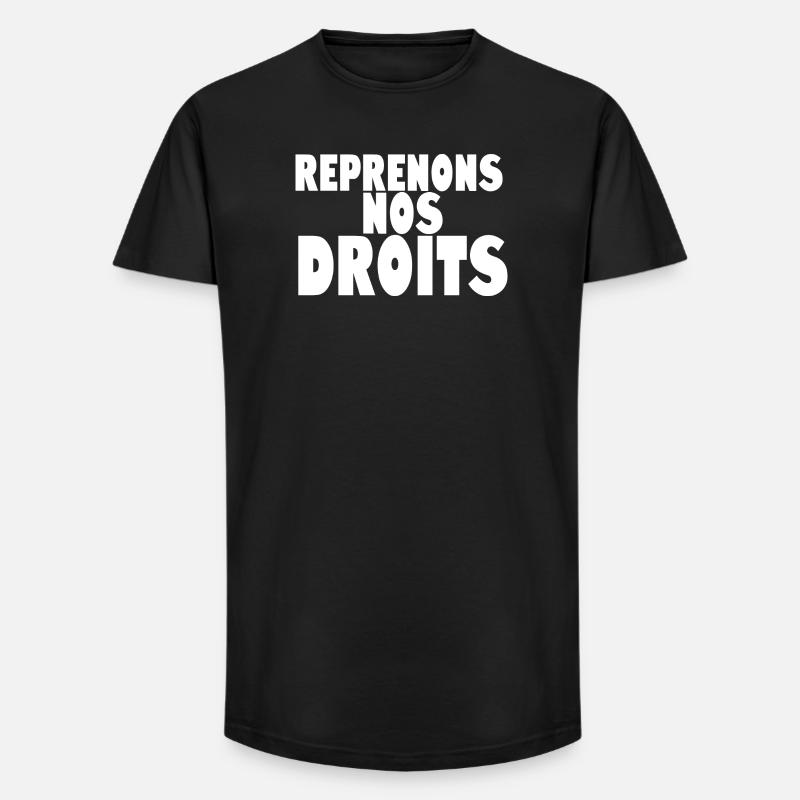 Reprenons nos doits - T-shirt coupe longue homme - noir