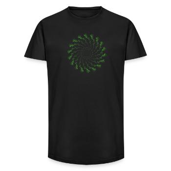 dotted shape rotated wind turbine green - Long Fit Men's T-Shirt - black - Front - AI Model Male 185 light (185cm)
