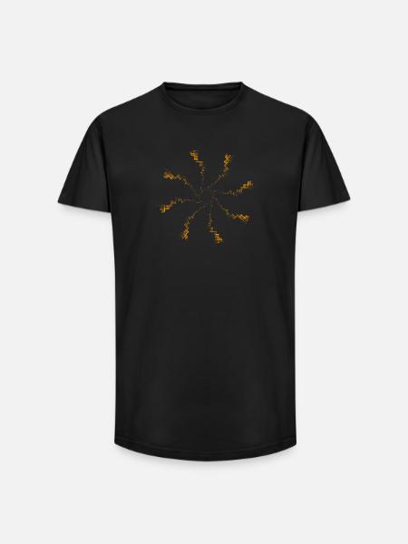 Firework pixel | gekreiseltes Windrad - Long Fit Männer T-Shirt - Schwarz