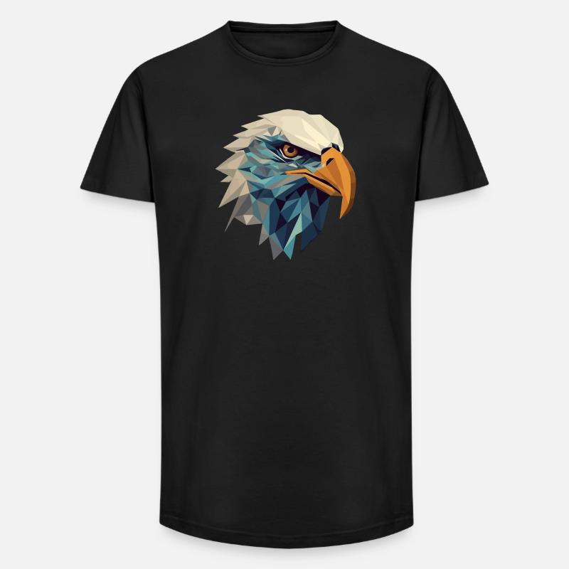 Stylized, geometric eagle - Long Fit Men's T-Shirt - black