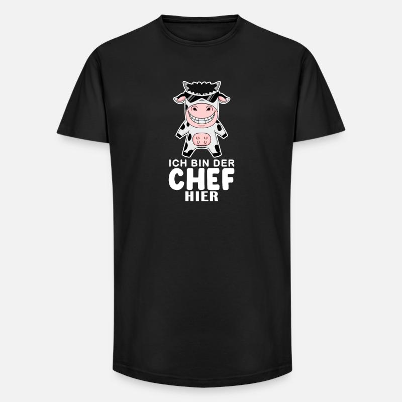 coole Kuh Chef Spruch - Long Fit Männer T-Shirt - Schwarz