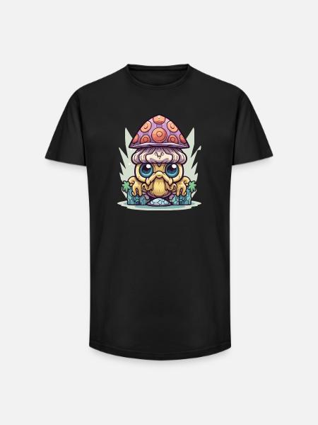 Kawaii Mushroom Guardian - Long Fit Men's T-Shirt - black