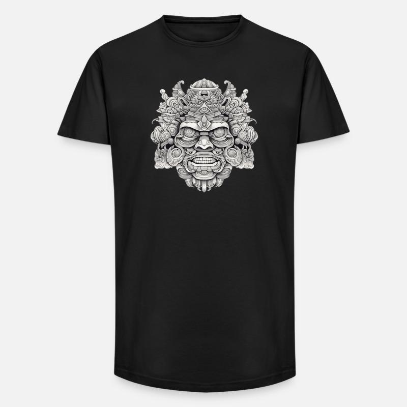 Psychedelischer Kopf - Long Fit Männer T-Shirt - Schwarz