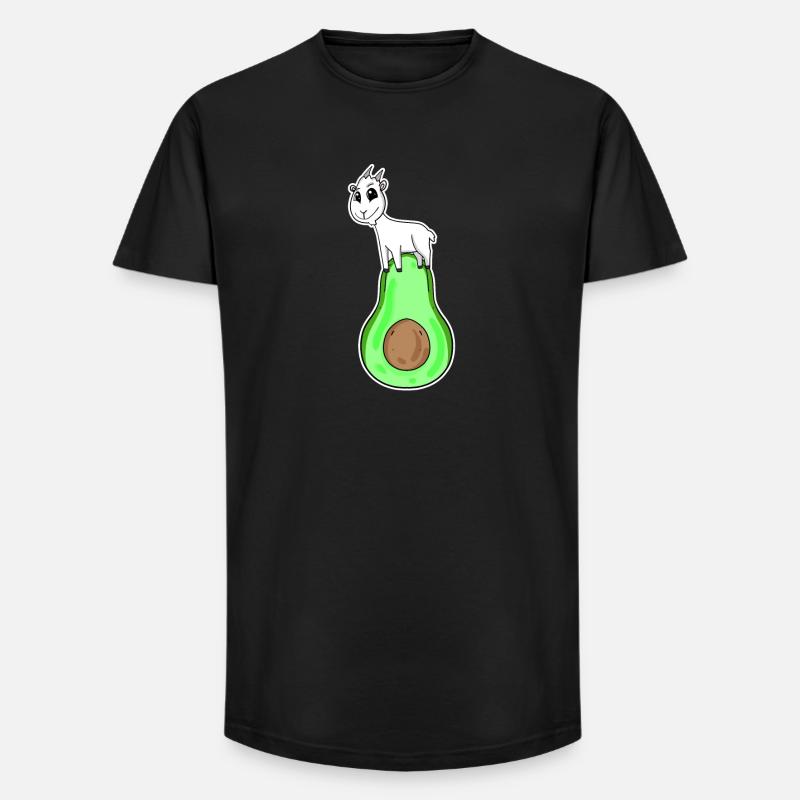 Ziegenbock auf Avocado - Long Fit Männer T-Shirt - Schwarz
