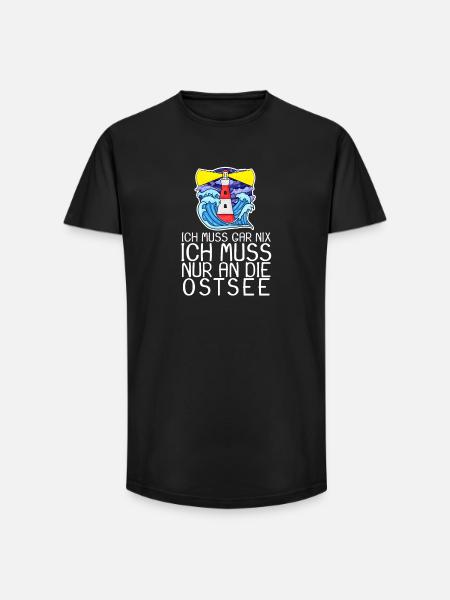 Ostsee Spruch - Long Fit Männer T-Shirt - Schwarz
