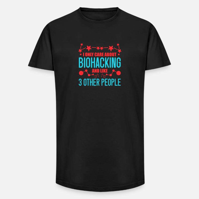 Fun biohacking design - Long Fit Men's T-Shirt - black