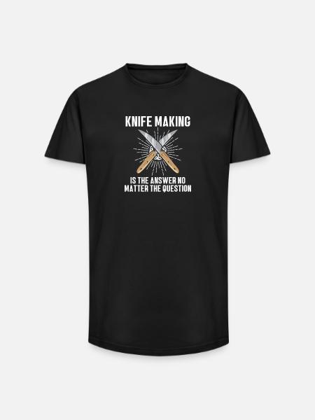 Knife Making Blacksmith Design - Long Fit Men's T-Shirt - black