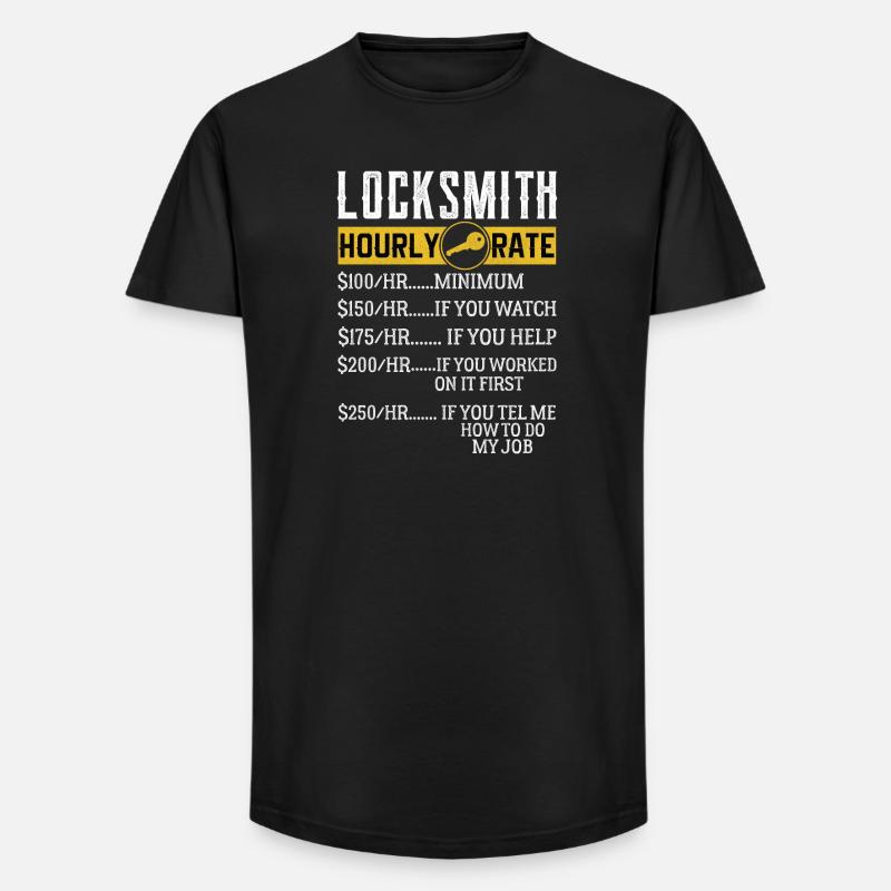 Locksmith Hourly rates Locksmith - Long Fit Men's T-Shirt - black
