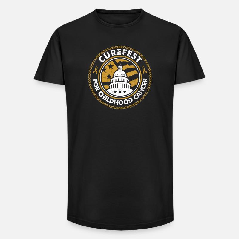 Curefest Kinderkrebs-Emblem - Long Fit Männer T-Shirt - Schwarz