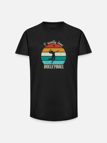 Ich liebe Volleyball - Long Fit Männer T-Shirt - Schwarz