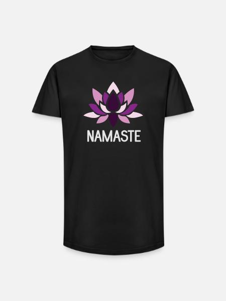 Yoga Geschenkidee - Namaste - Long Fit Männer T-Shirt - Schwarz
