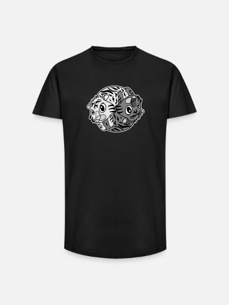 Tiger Yin Yang - Long Fit Men's T-Shirt - black